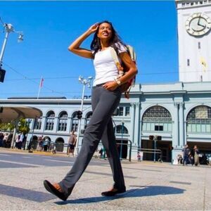 Betabrand Gray Travel Cargo Pants Sz 12 Petite NWT